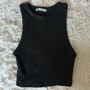 Zara black top cropped size S